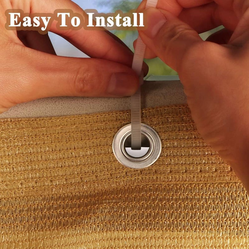 iCover 3.5x16.5ft Balcony Privacy Screen Fence, UV-Resistant Railing Fencing Cover for Porch Deck Patio Garden Backyard, Cable Zip Ties Included, Sand - Image 3